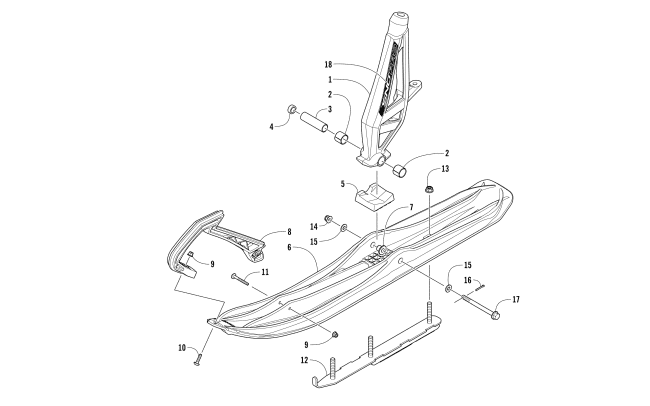 SKI AND SPINDLE ASSEMBLY