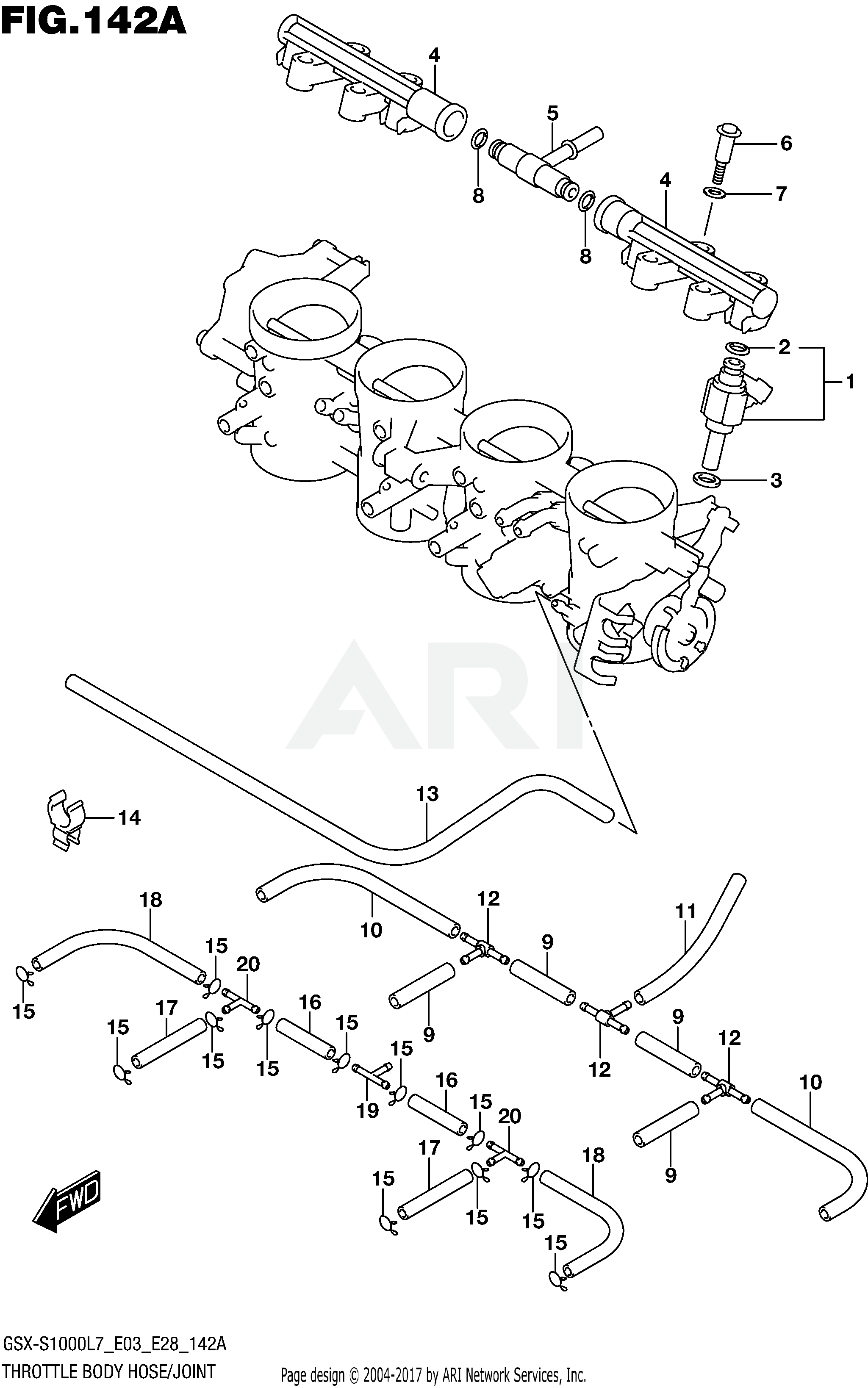 THROTTLE BODY HOSE/JOINT (GSX-S1000L7 E33)