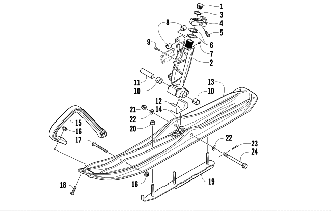 SKI AND SPINDLE ASSEMBLY