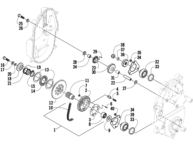 DRIVE/REVERSE DROPCASE ASSEMBLY