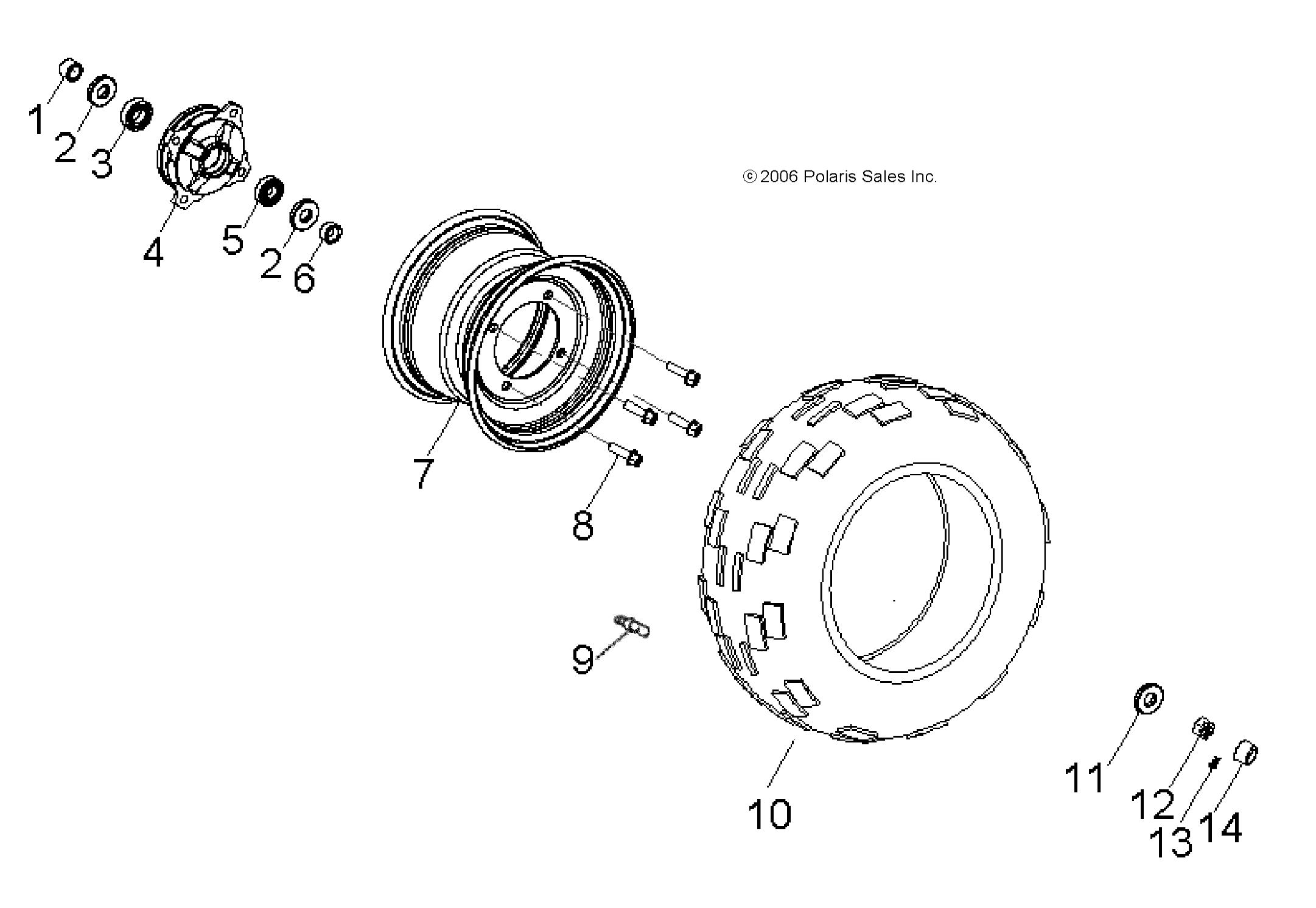 WHEELS, FRONT - A11KA05AB/AD (49ATVWHEELFRT07PRED50)