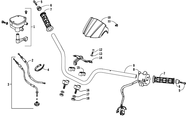 HANDLEBAR AND CONTROLS ASSEMBLY