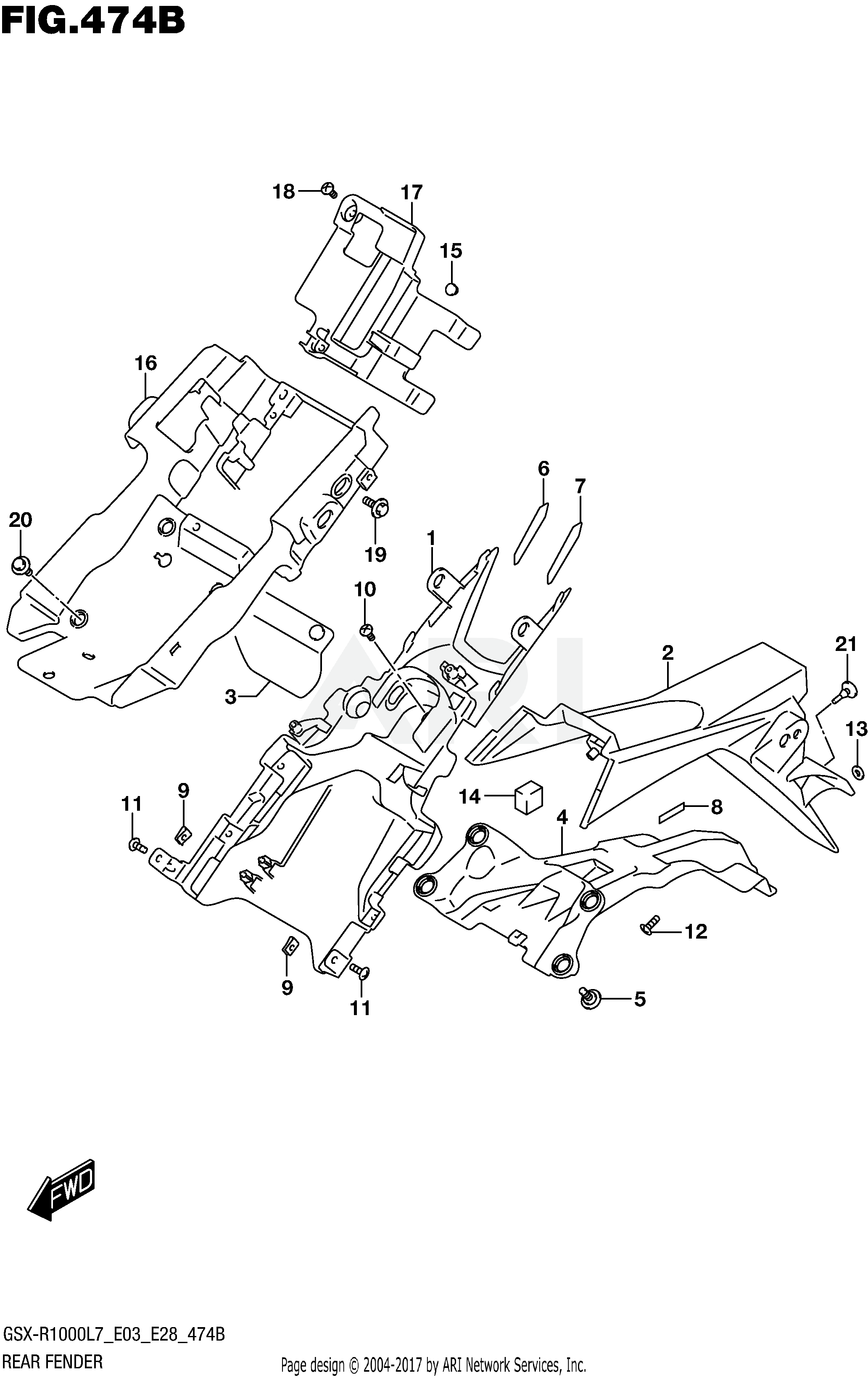 REAR FENDER (GSX-R1000L7 E28)