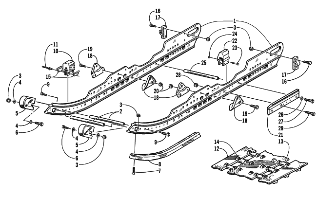 SLIDE RAIL AND TRACK ASSEMBLY