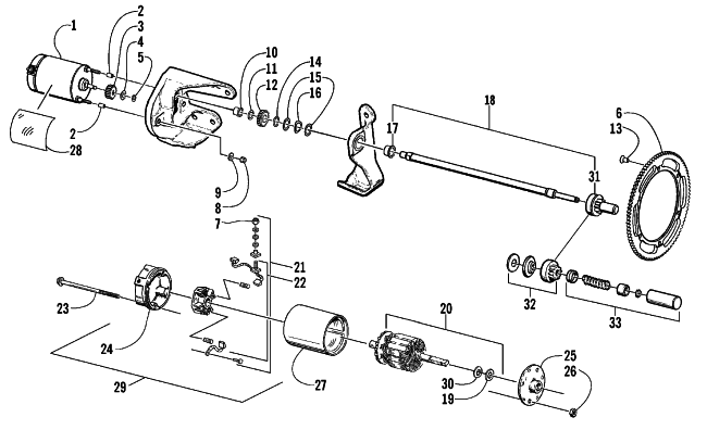 ELECTRIC START - STARTER MOTOR ASSEMBLY