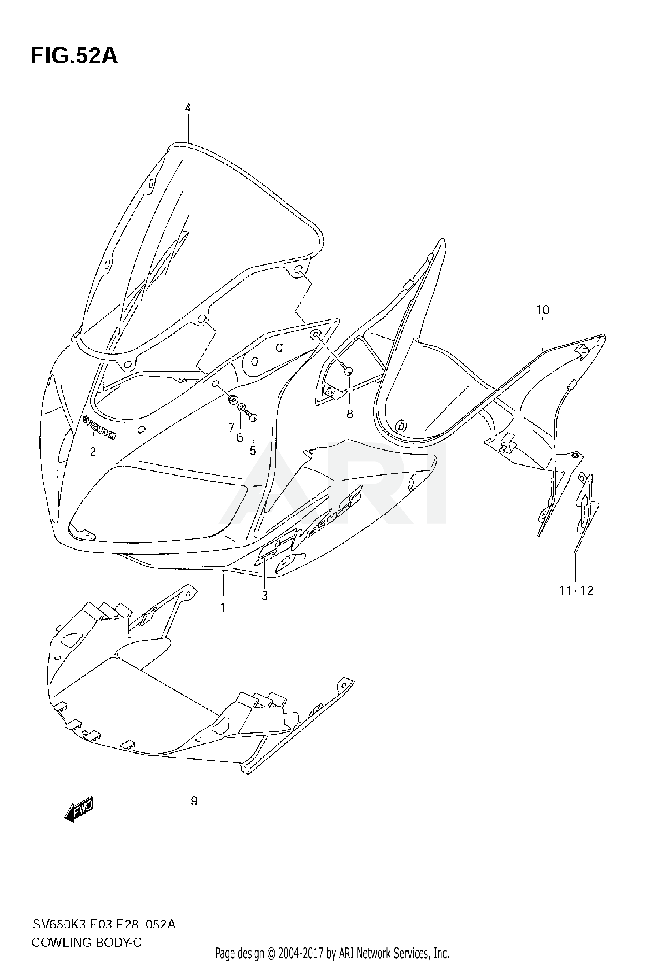 COWLING BODY (SV650SK4)