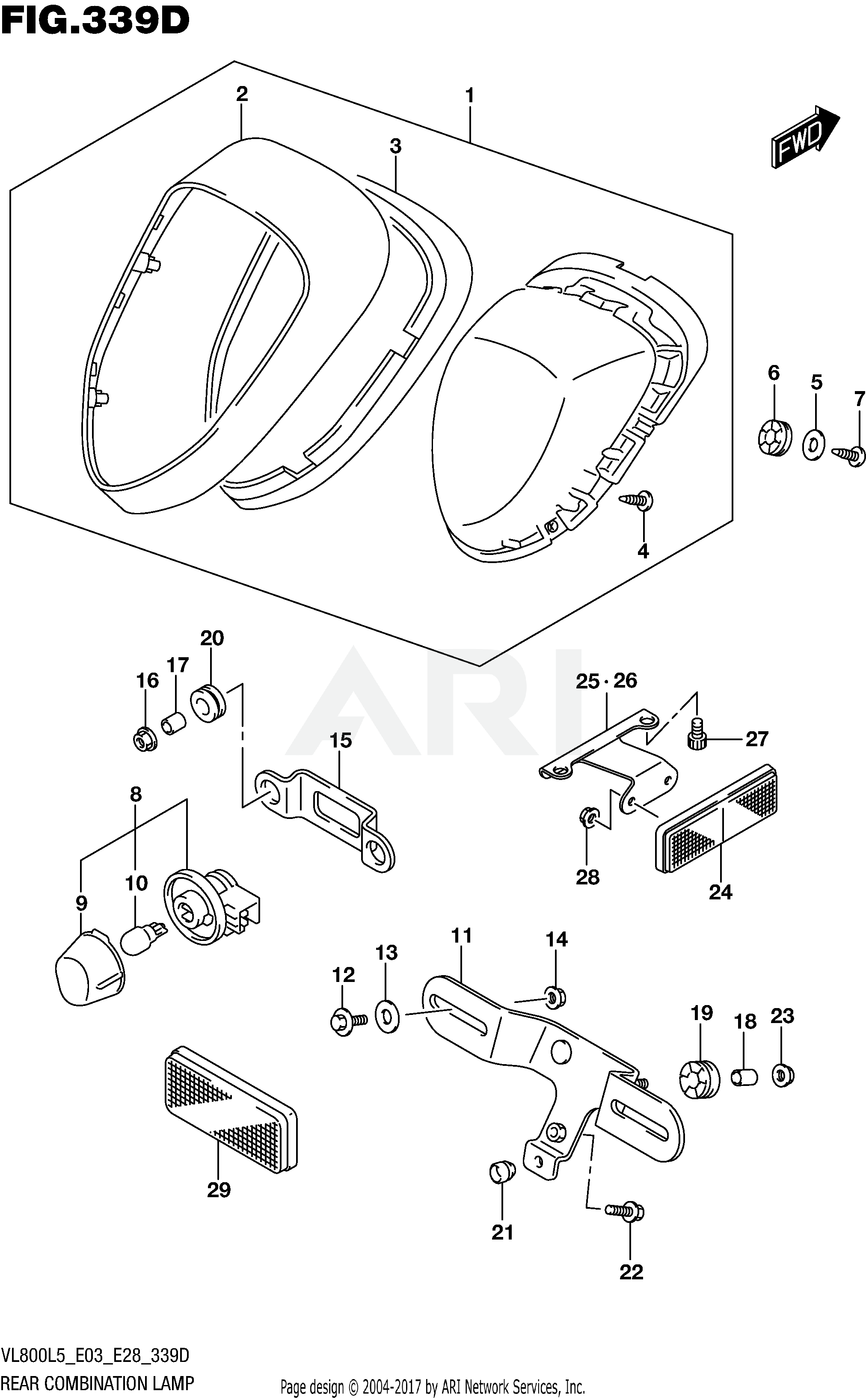 REAR COMBINATION LAMP (VL800TL5 E28)