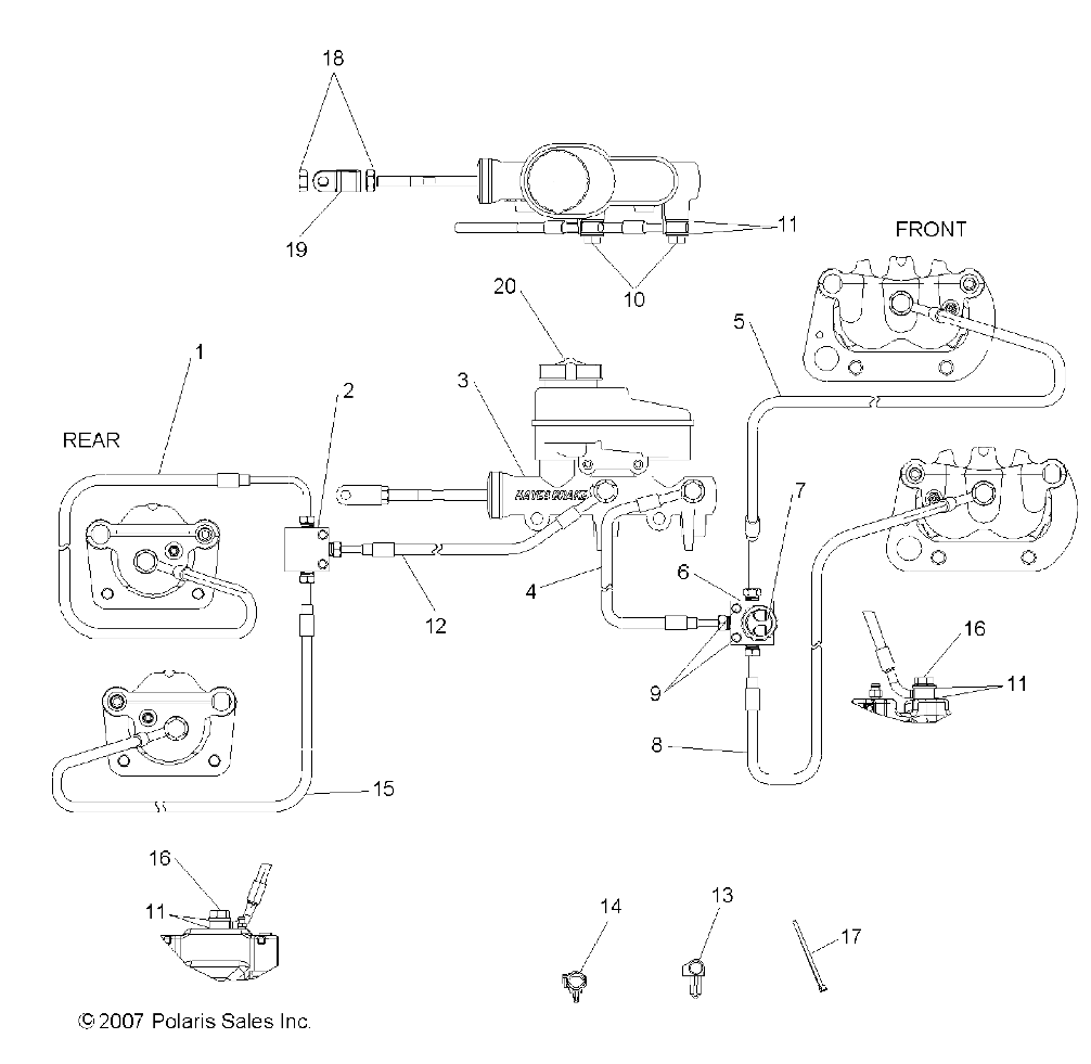 BRAKES, LINES and MASTER CYLINDER - R09RB50AF (49RGRBRAKELINES08500EFI)