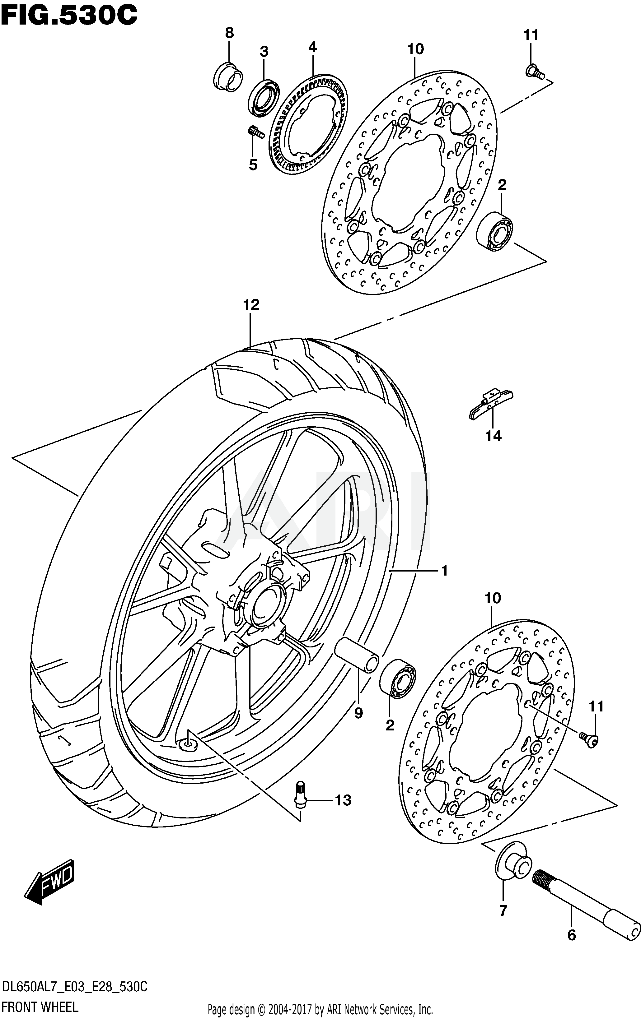 FRONT WHEEL (DL650AL7 E33)