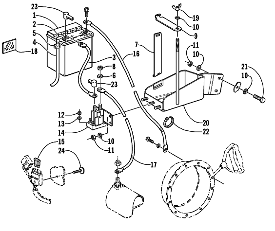 BATTERY, SOLENOID, AND CABLES (esr)