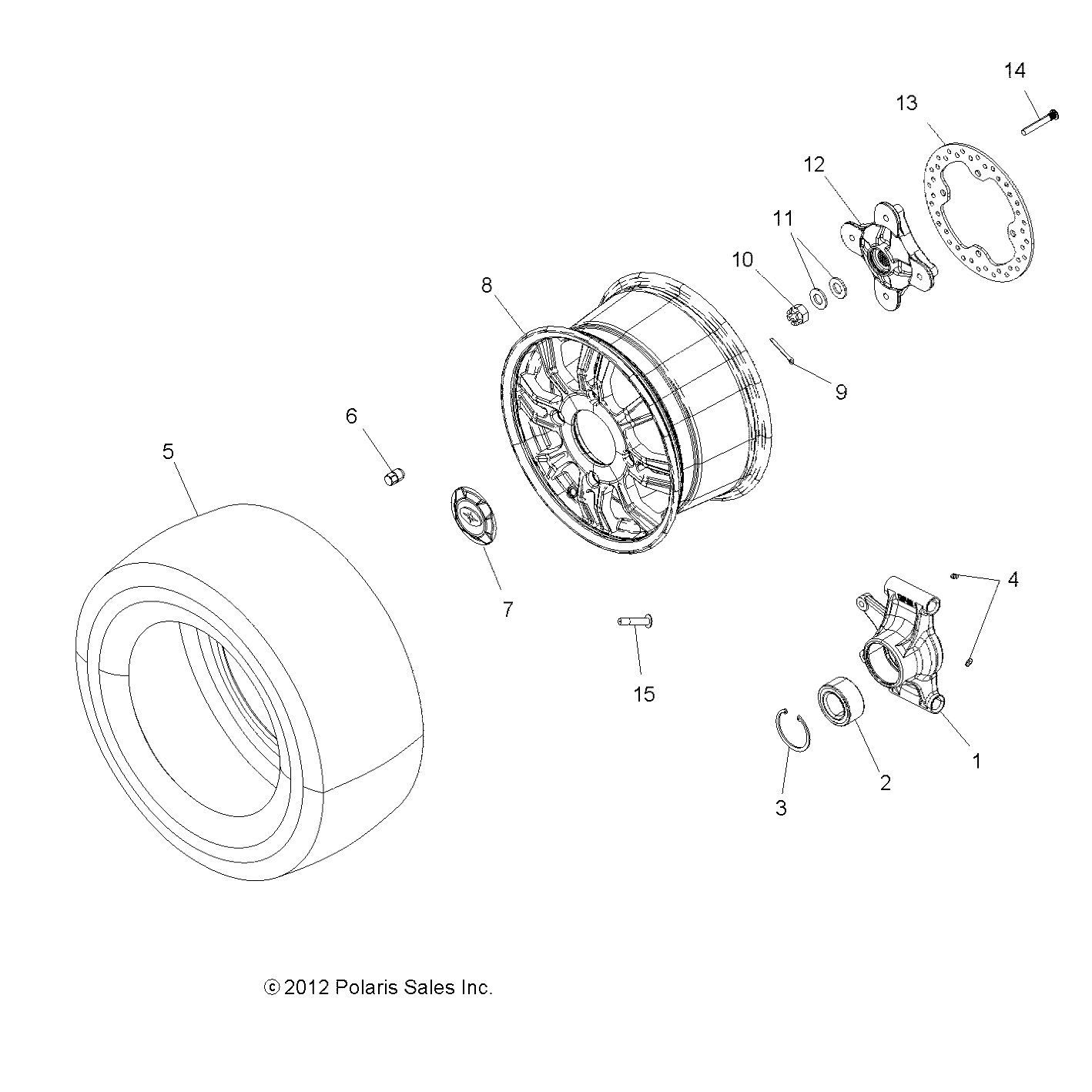 WHEELS, REAR and HUB - A13GH8EFK (49ATVWHEELREAR13850SCRAM)