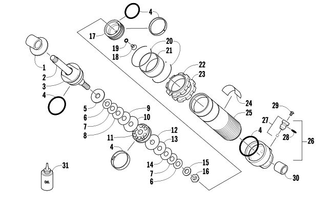 REAR SUSPENSION FRONT ARM SHOCK ABSORBER