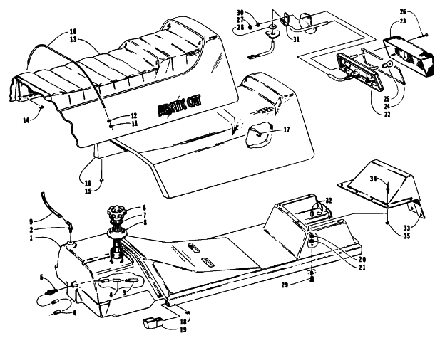 GAS TANK, SEAT, AND TAILLIGHT ASSEMBLIES