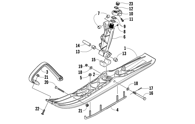 SKI AND SPINDLE ASSEMBLY