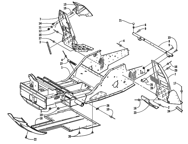 FRONT FRAME AND FOOTREST ASSEMBLY