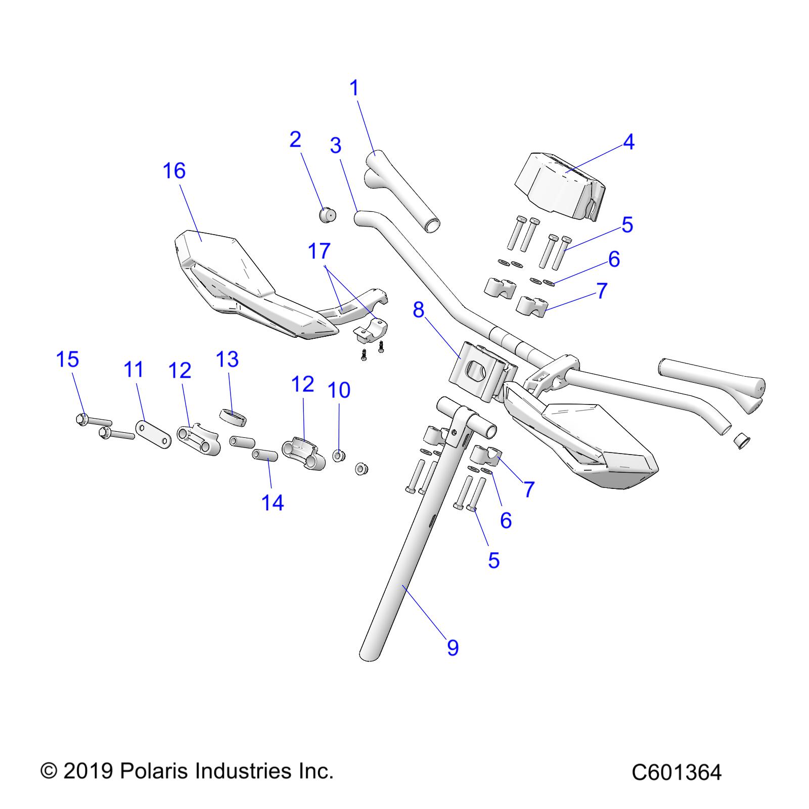 STEERING, UPPER and HANDLEBAR ASM. - S20EDE8PS ALL OPTIONS (C601364)