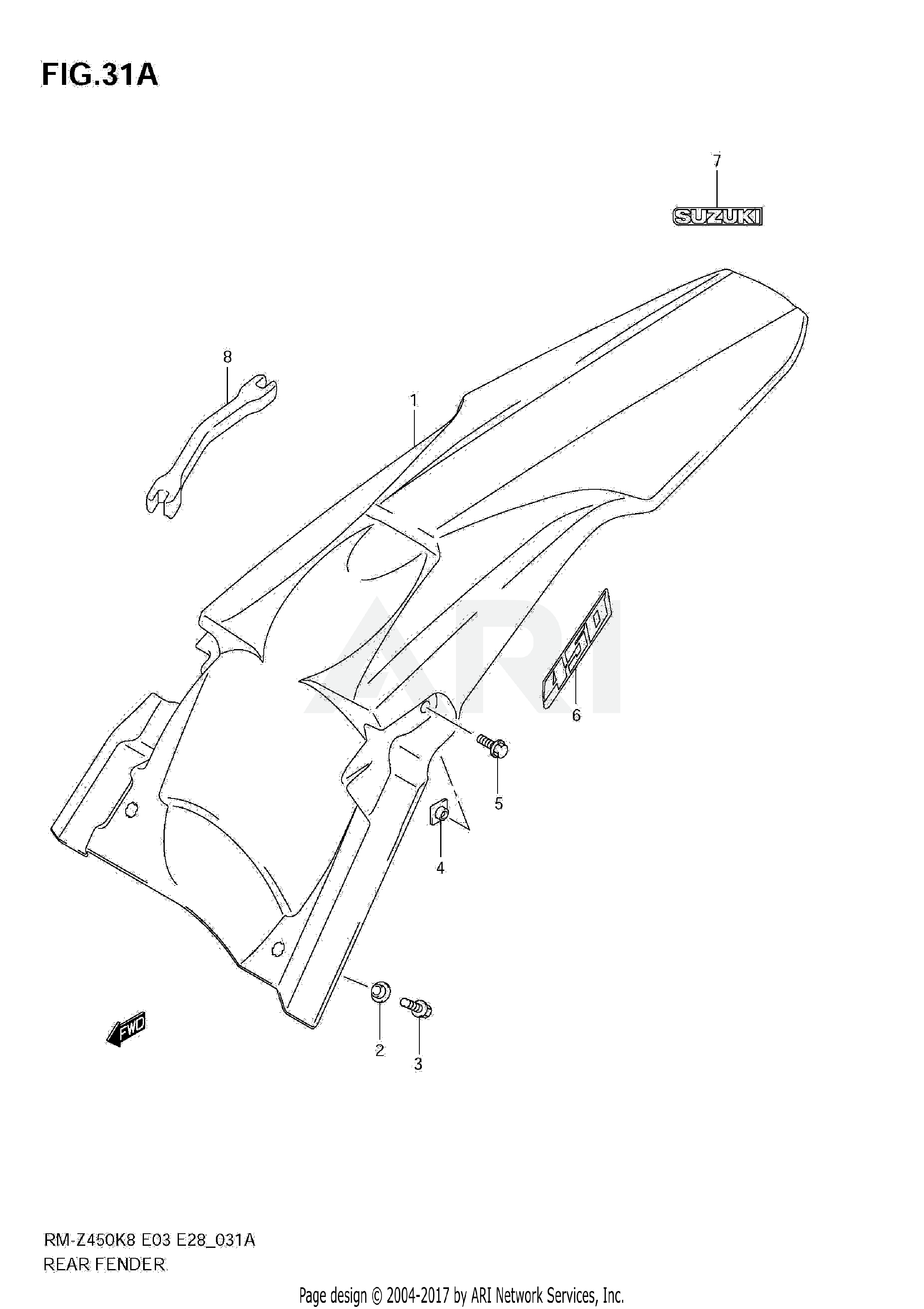 REAR FENDER (RM-Z450 L1)