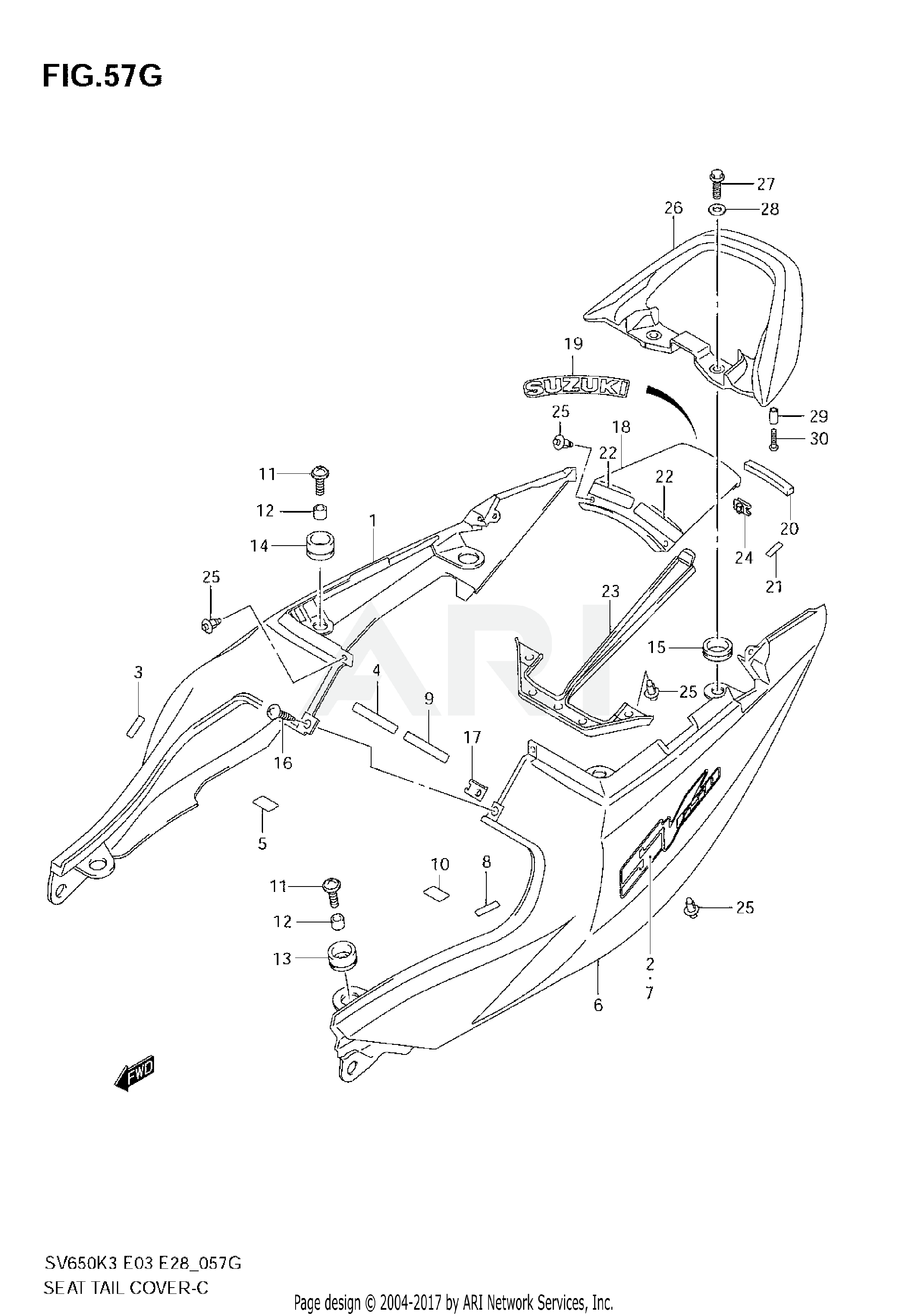 SEAT TAIL COVER (SV650K7/AK7)