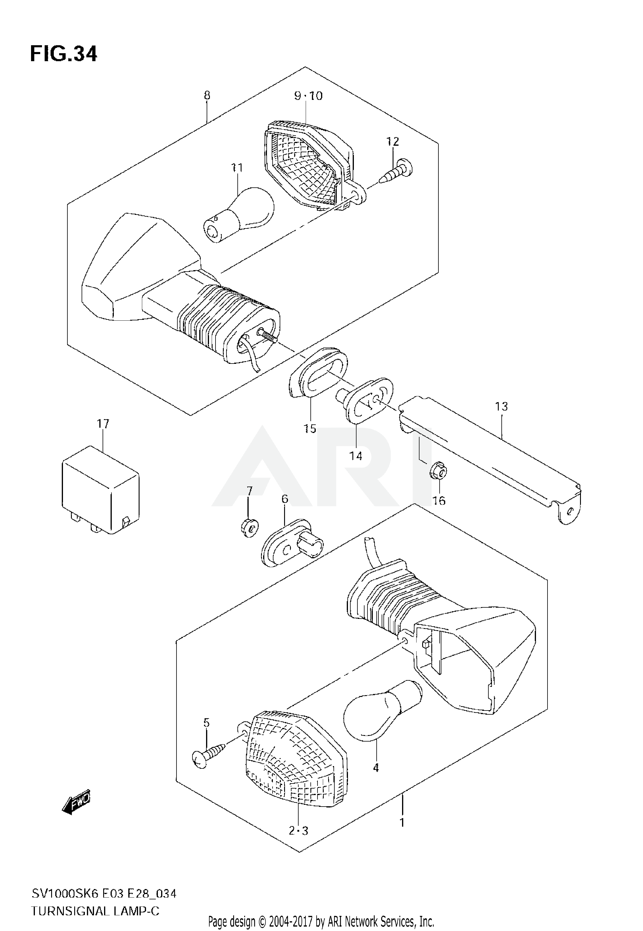 TURNSIGNAL LAMP (SV1000) (NOT FOR US MARKET)