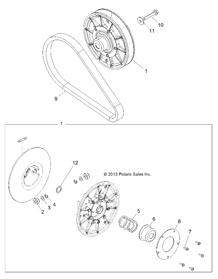 DRIVE TRAIN, SECONDARY CLUTCH - R20MAA50J7 (49RGRCLUTCHDVN14CREW)