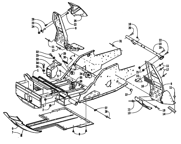 FRONT FRAME AND FOOTREST ASSEMBLY