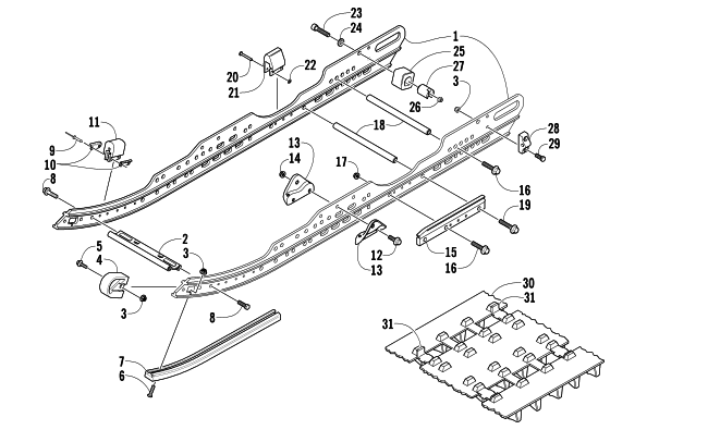 SLIDE RAIL AND TRACK ASSEMBLY