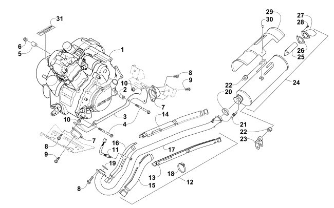 ENGINE AND EXHAUST