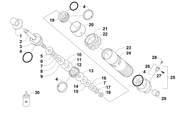 REAR SUSPENSION FRONT ARM SHOCK ABSORBER