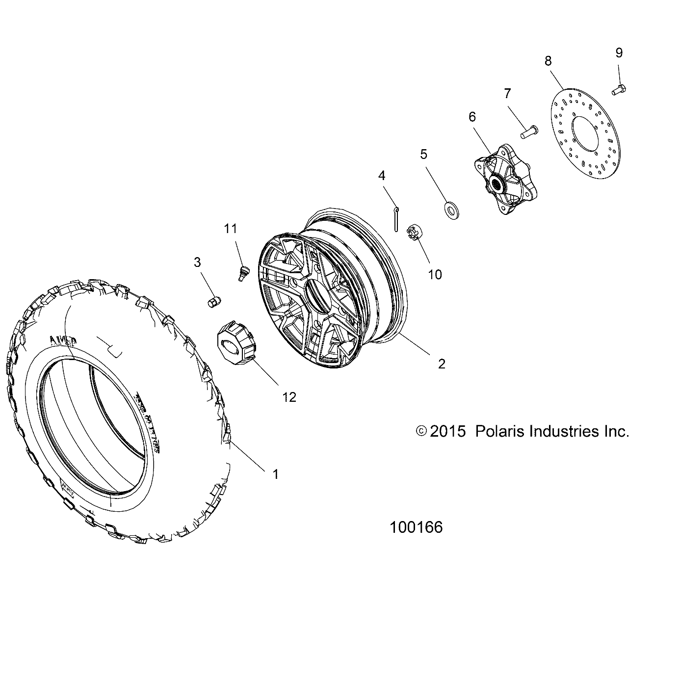 WHEELS, FRONT TIRE and BRAKE DISC - A16DAE57NM (100166)