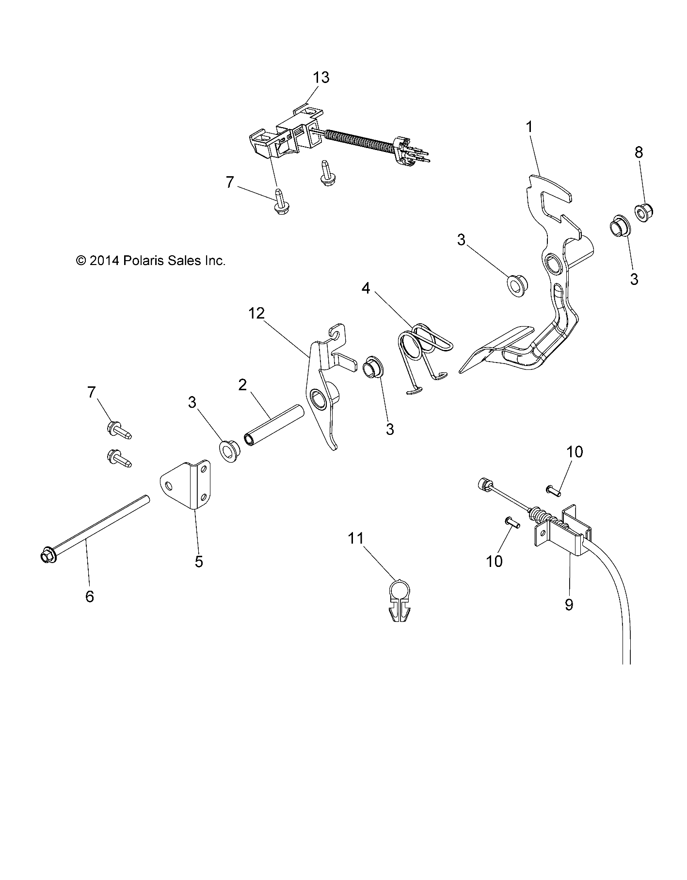 ENGINE, THROTTLE PEDAL - A16DAA32A1/A7 (49ATVTHRPEDAL15325)