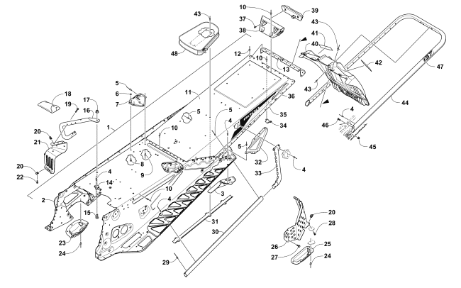 TUNNEL, REAR BUMPER, AND SNOWFLAP ASSEMBLY