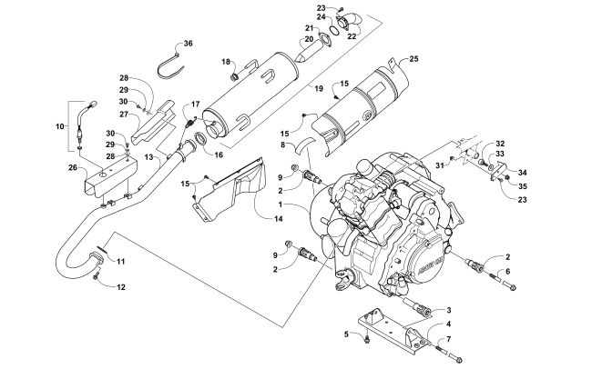 ENGINE AND EXHAUST