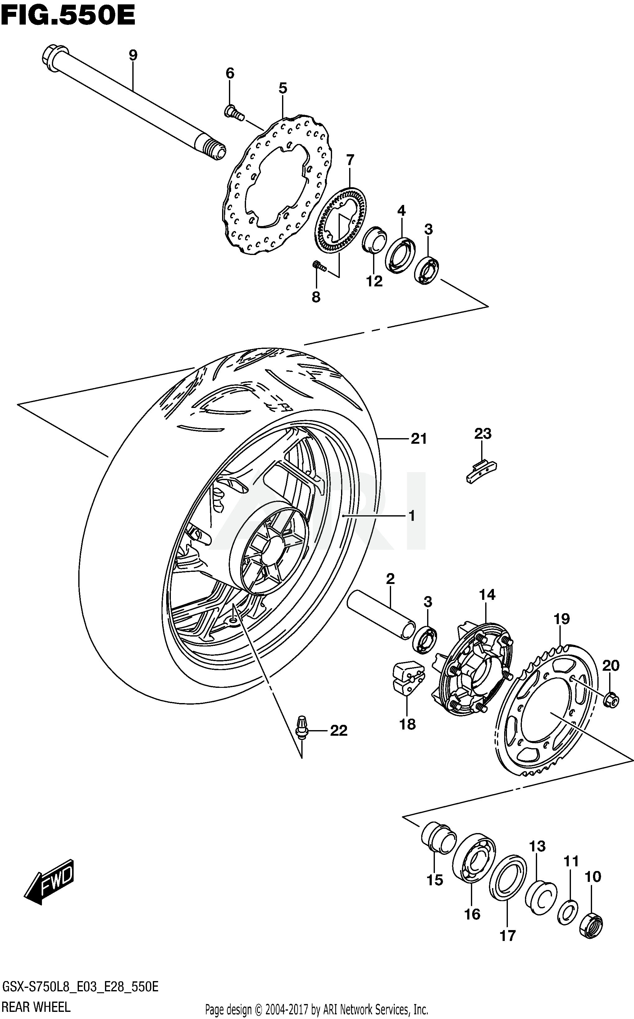 REAR WHEEL (GSX-S750AL8 E28)