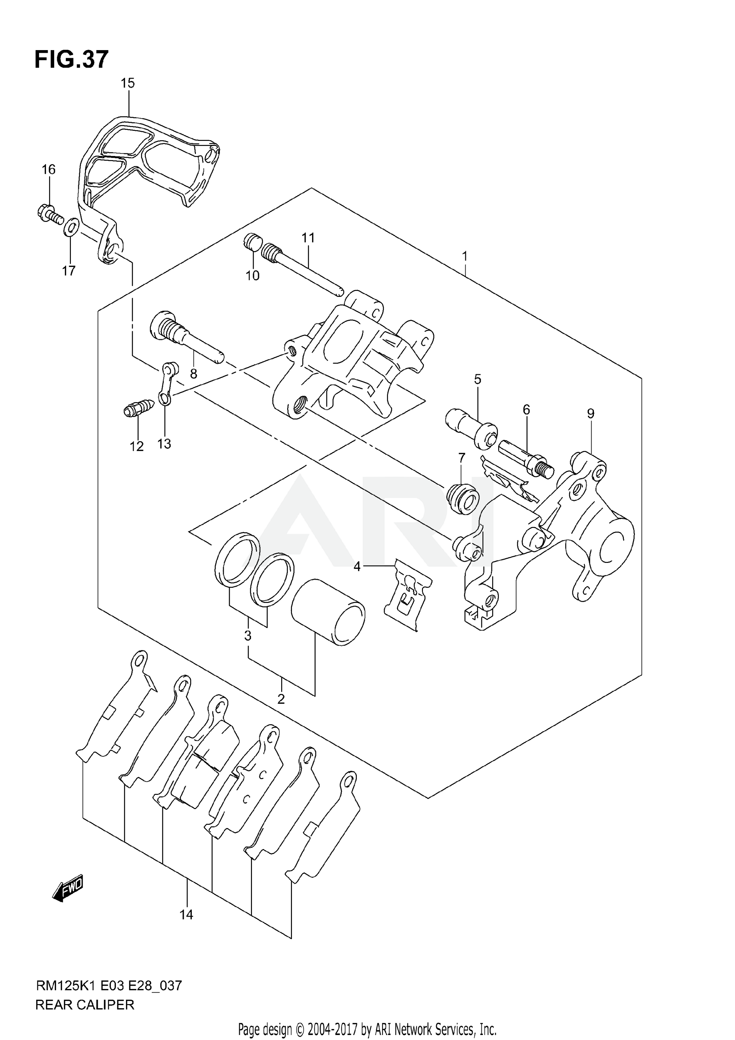 REAR CALIPER (MODEL K1/K2/K3)