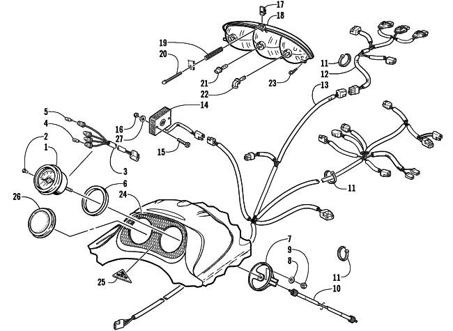 HEADLIGHT, INSTRUMENTS, AND WIRING ASSEMBLIES