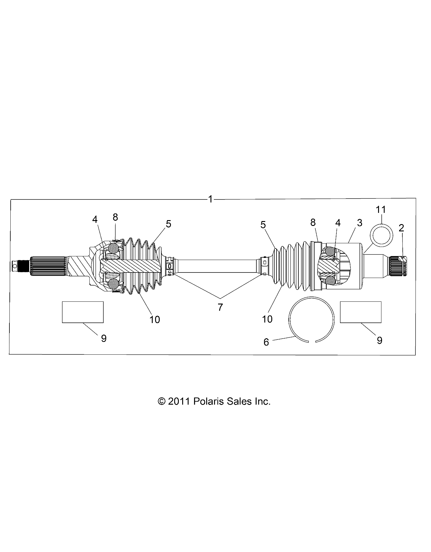 DRIVE TRAIN, REAR HALF SHAFT - A15DAH57EJ (49ATVSHAFTDRIVERR15ACEHD)