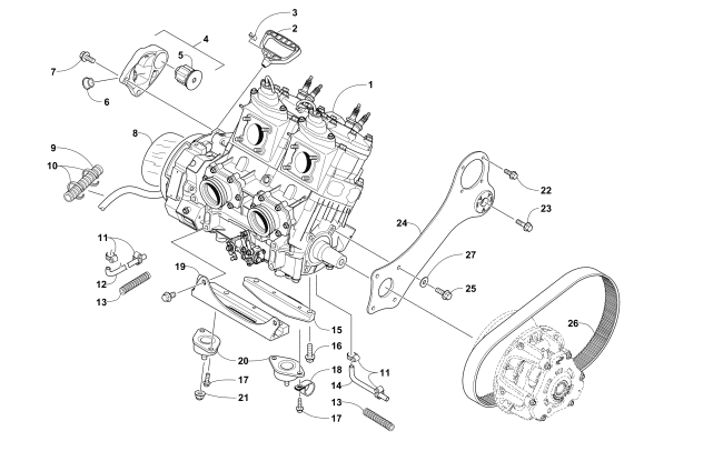 ENGINE AND RELATED PARTS