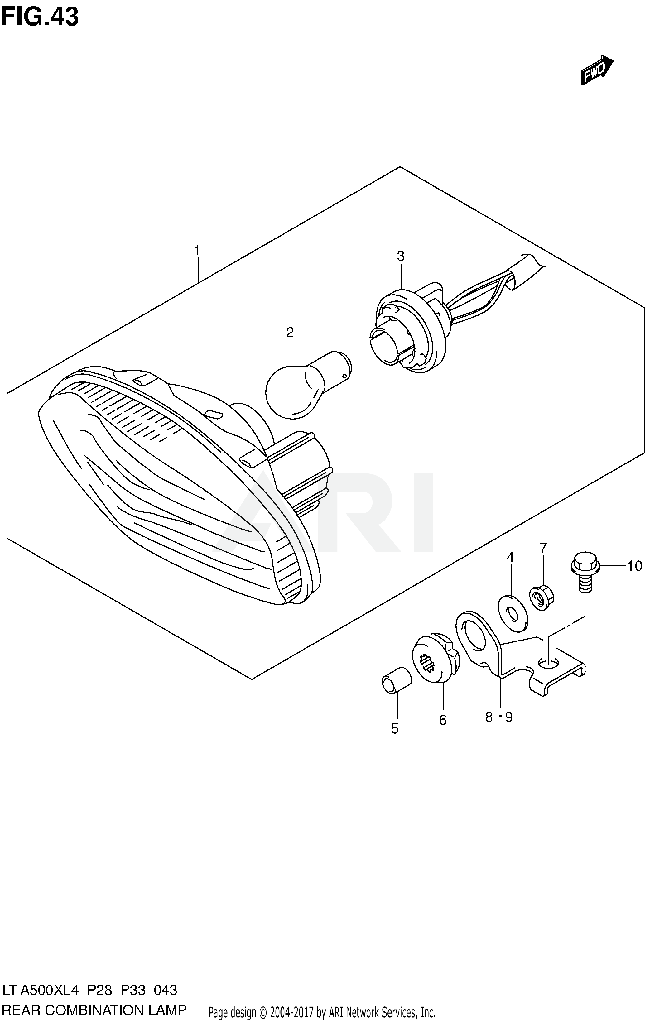 REAR COMBINATION LAMP (LT-A500XL4 P33)
