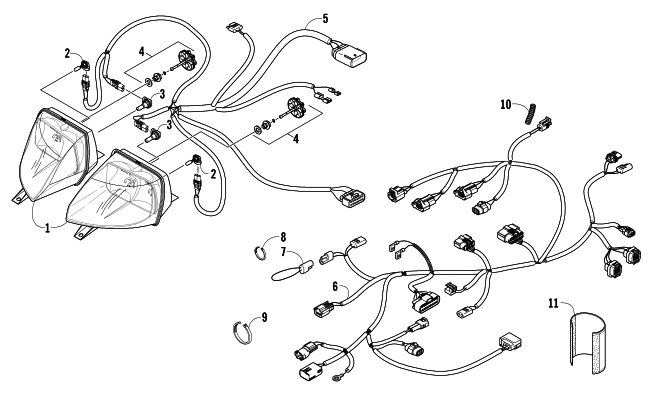 HEADLIGHT AND WIRING ASSEMBLIES