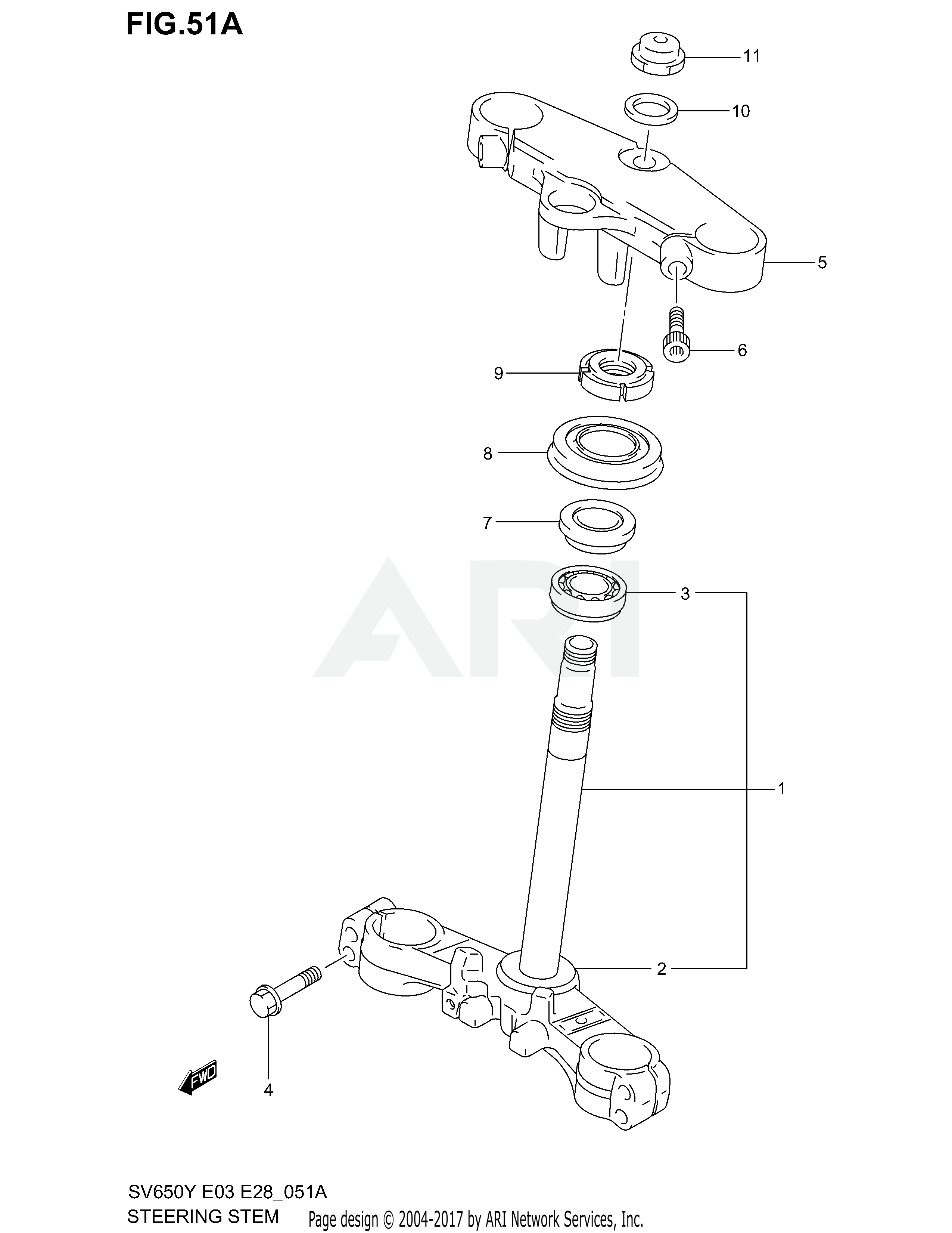 STEERING STEM (SV650SX/SY E28)