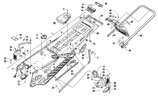 TUNNEL, REAR BUMPER, AND SNOWFLAP ASSEMBLY