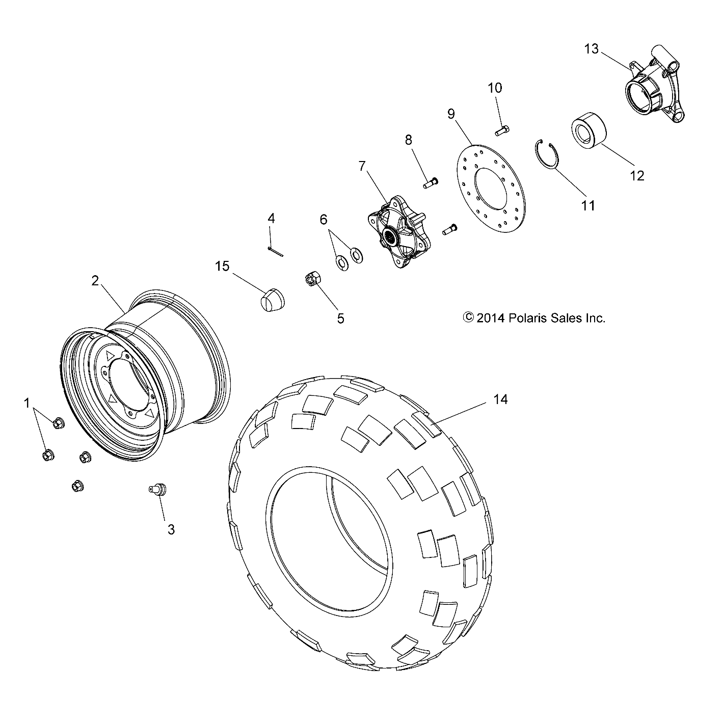 WHEELS, REAR - A19DBA50A5 (49ATVWHEELRR14SP325)