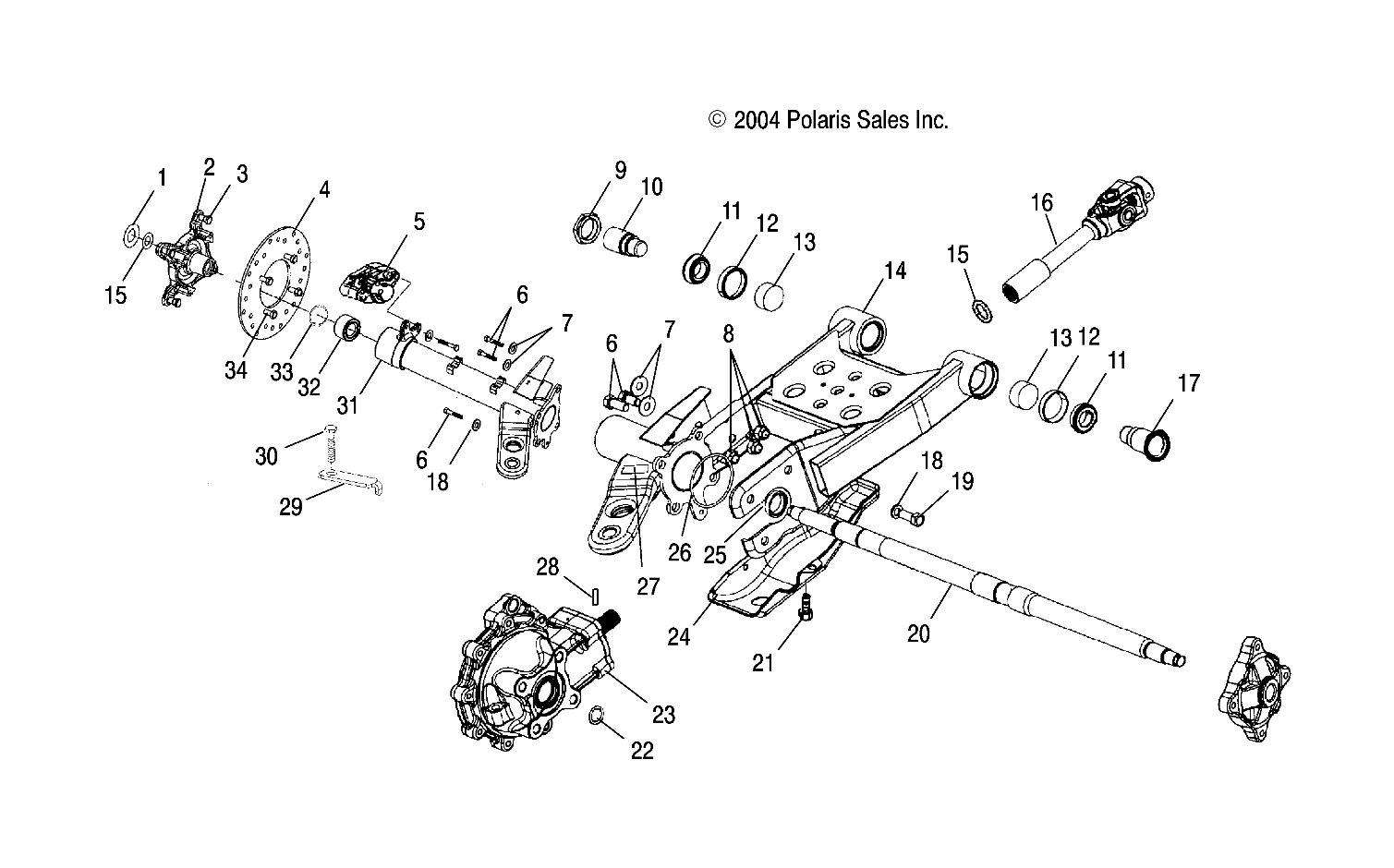 SWING ARM/REAR/GEARCASE MOUNTING - A05CB32AA (4994889488C07)