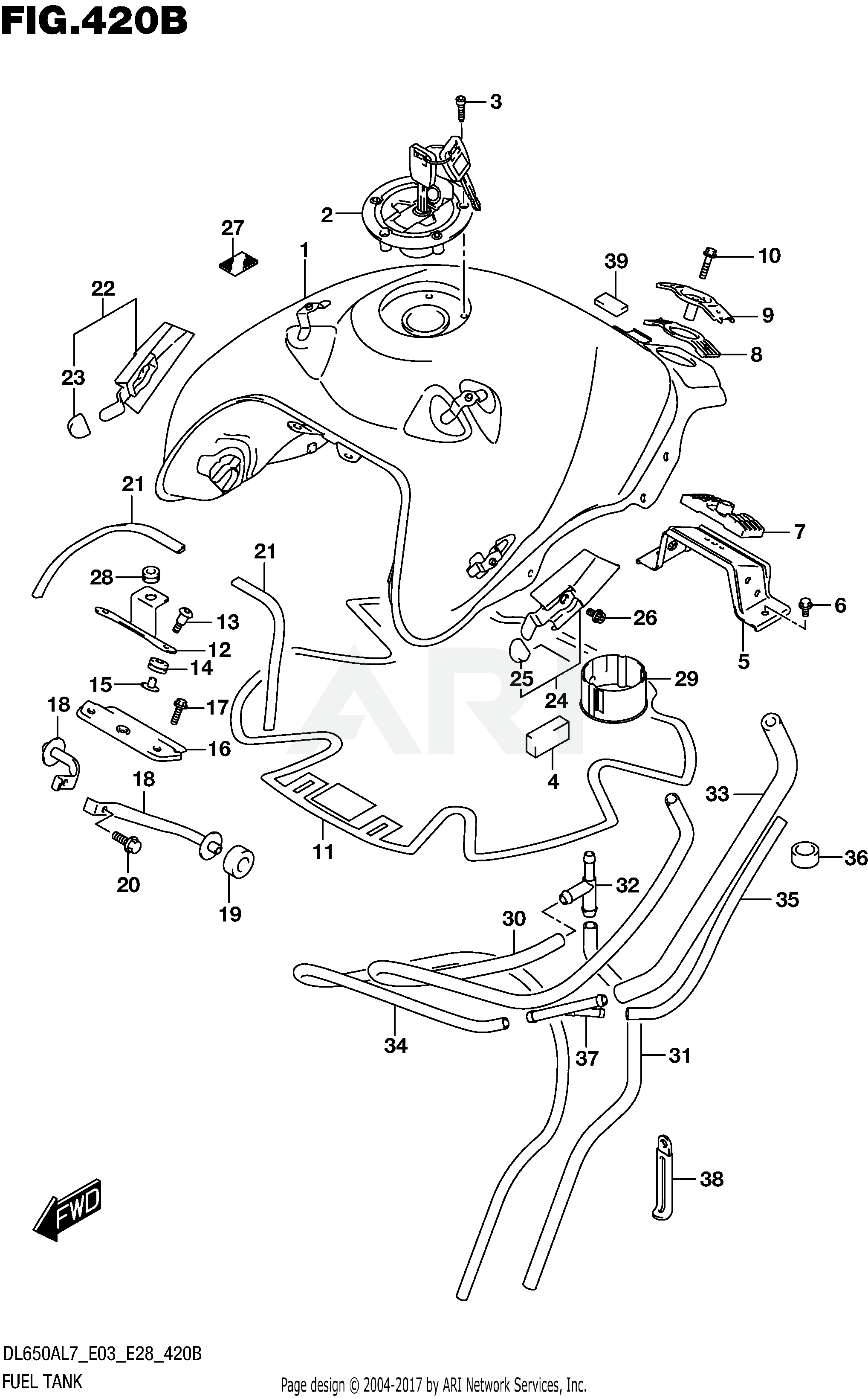 FUEL TANK (DL650AL7 E03) (FOR YVB,YWW)