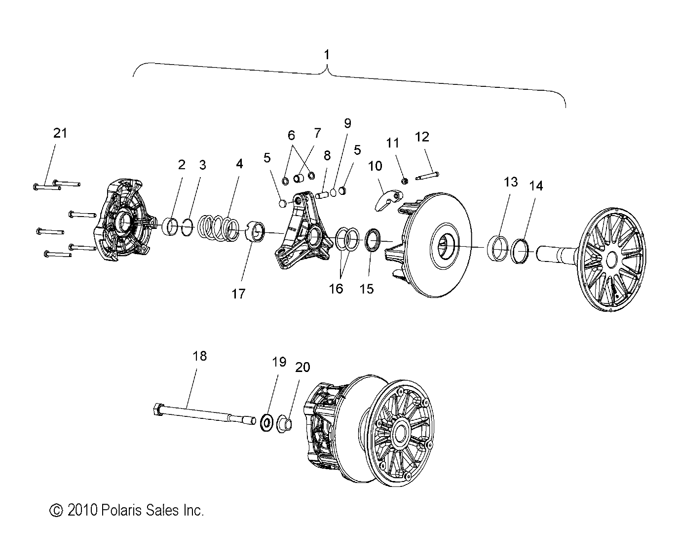 DRIVE TRAIN, CLUTCH, PRIMARY - S12PT7FSL (49SNOWDRIVECLUTCH11FSTTRG)