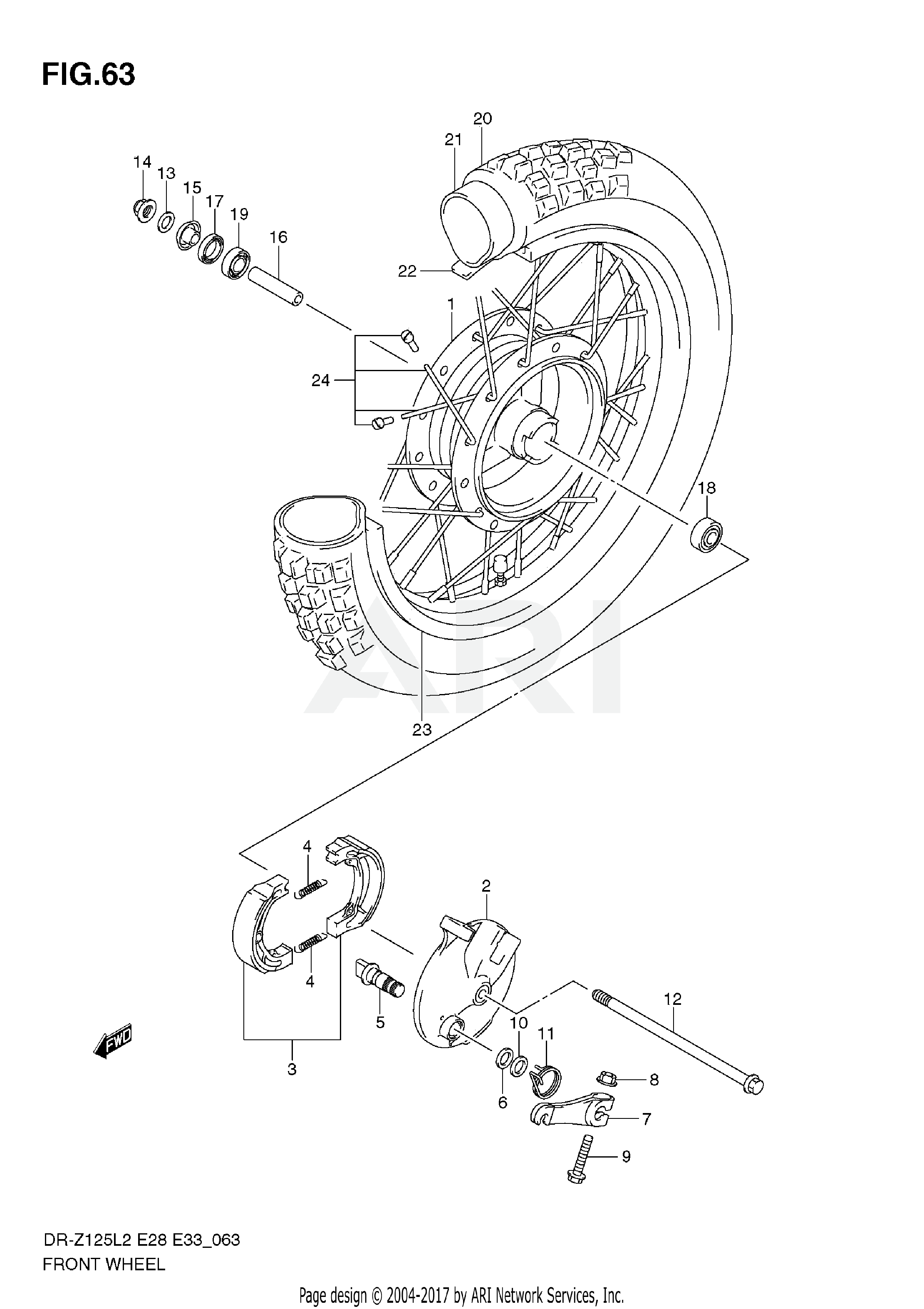 FRONT WHEEL (DR-Z125 E33)