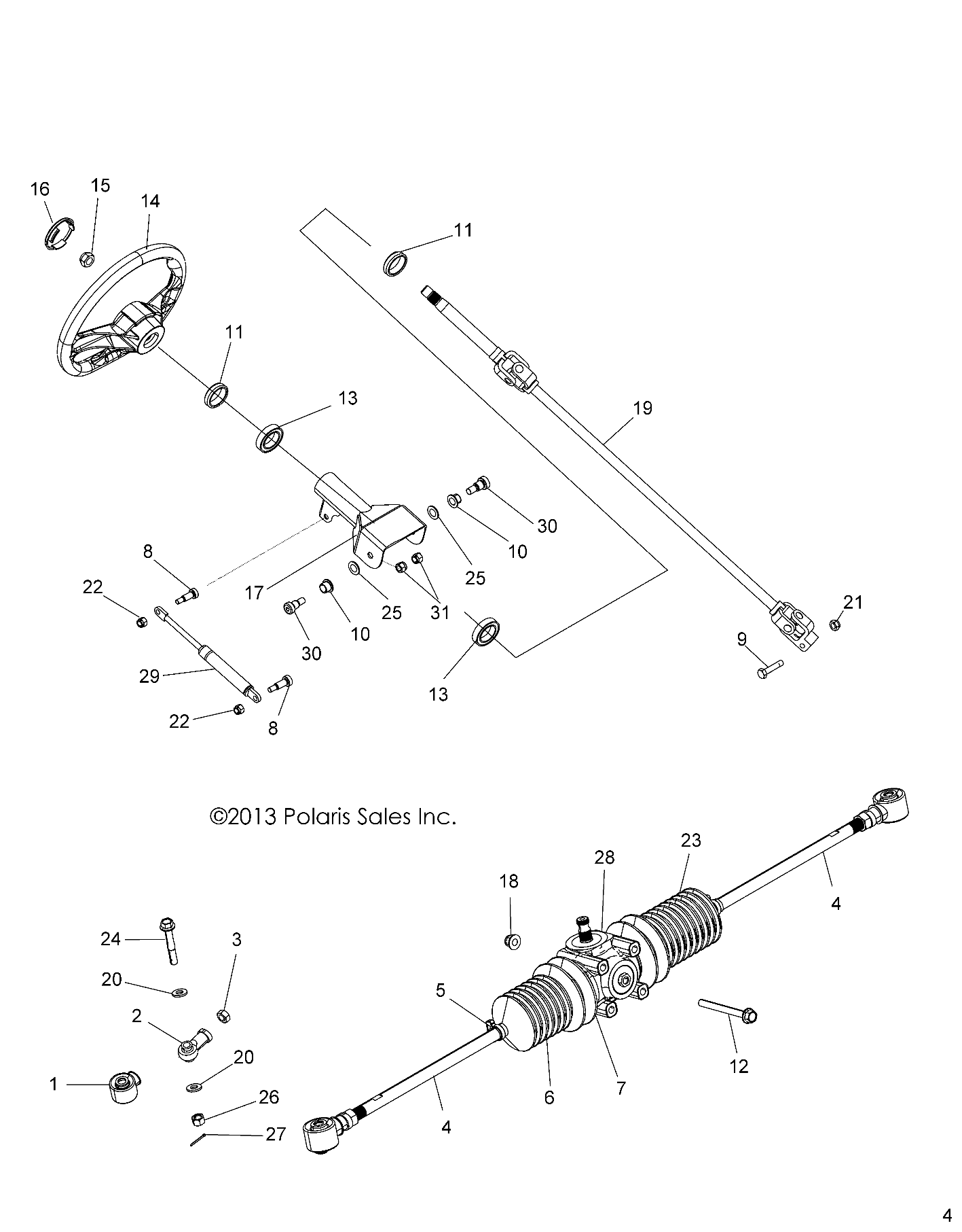 STEERING, STEERING ASM. - A15DAH32EJ (49ATVSTEERING14SP325)