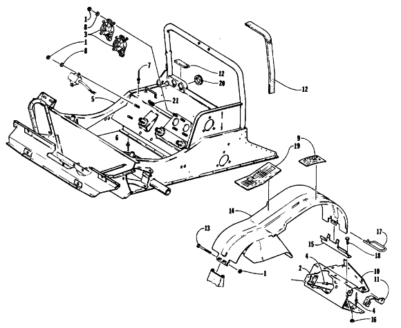 FRONT FRAME AND FOOTREST ASSEMBLY