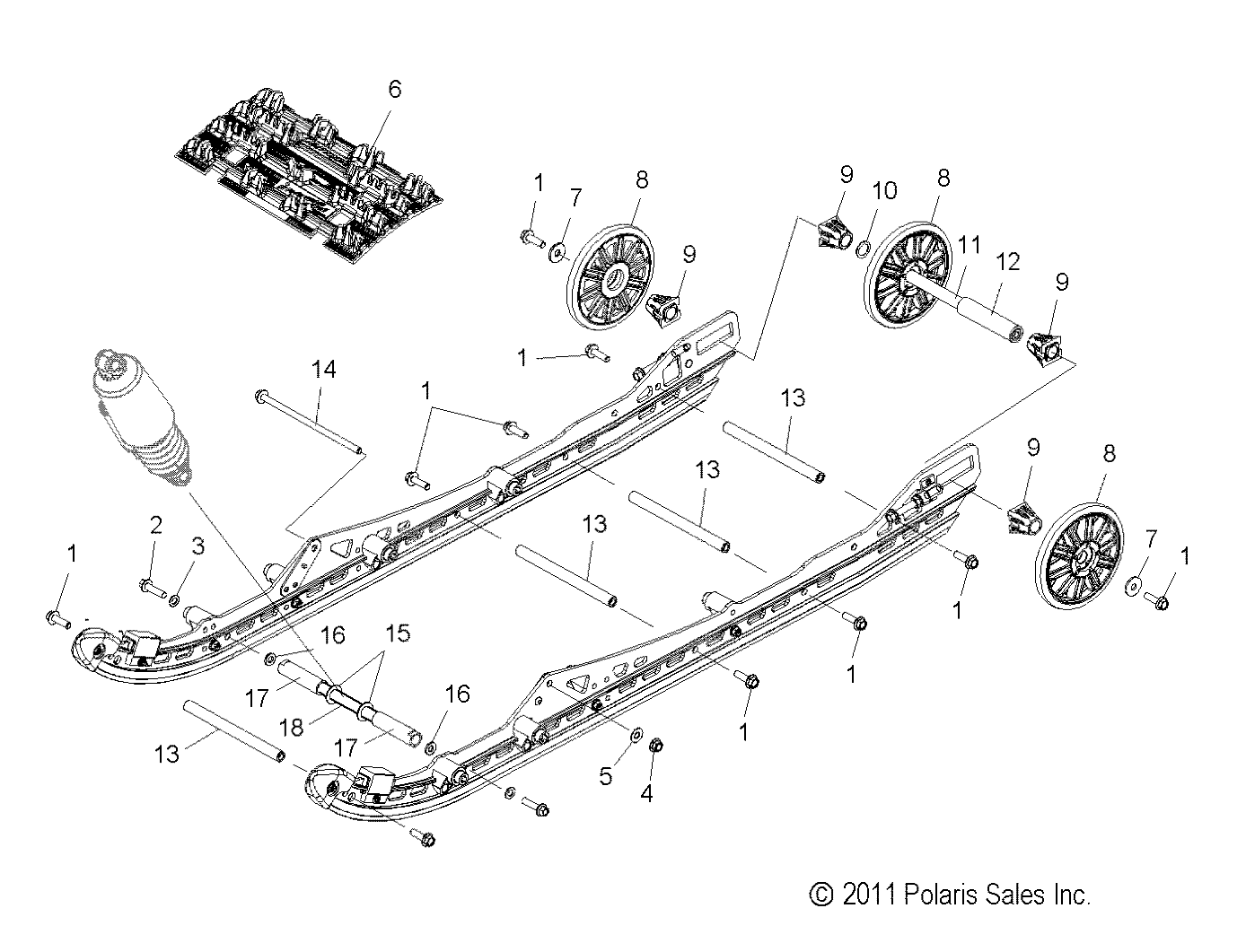 SUSPENSION, REAR and TRACK - S12BR8GSA/GSL (49SNOWSUSPRR12800SB)