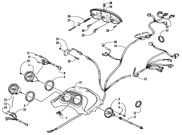 HEADLIGHT, INSTRUMENTS, AND WIRING ASSEMBLIES